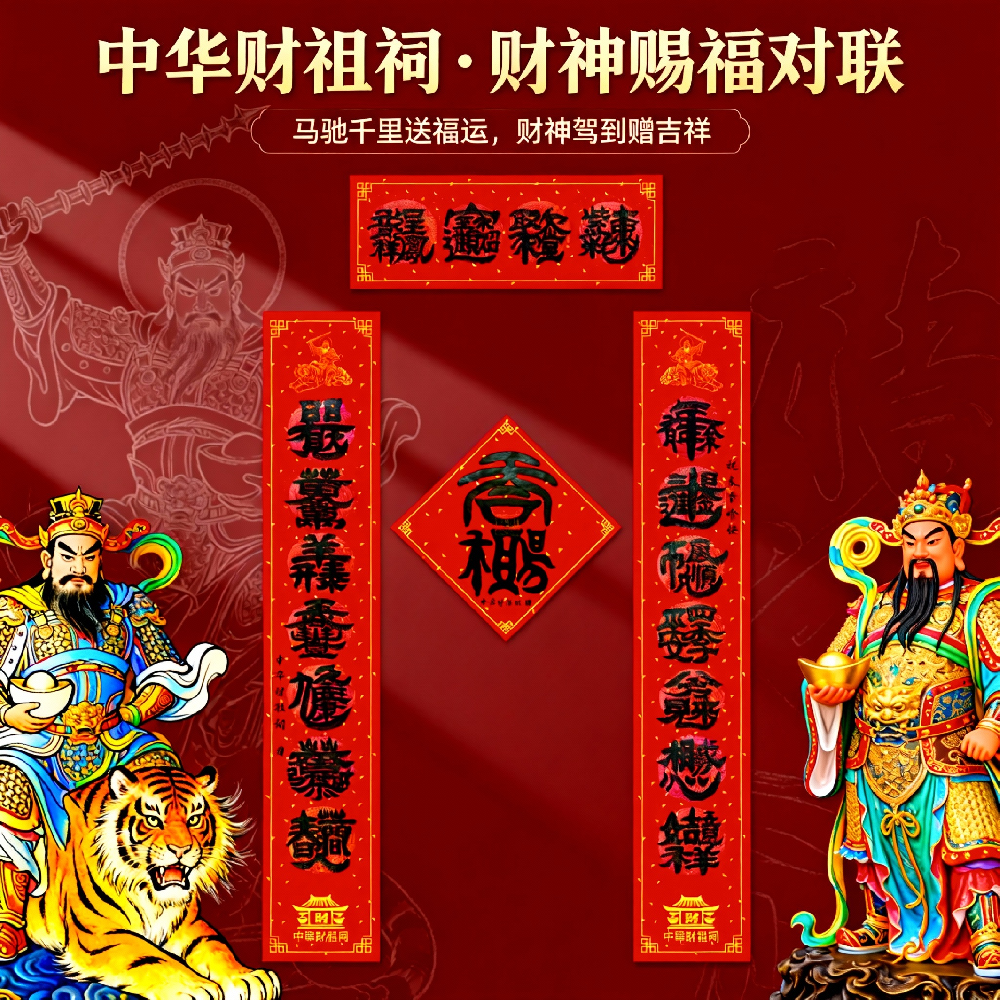财神赐福对联套装